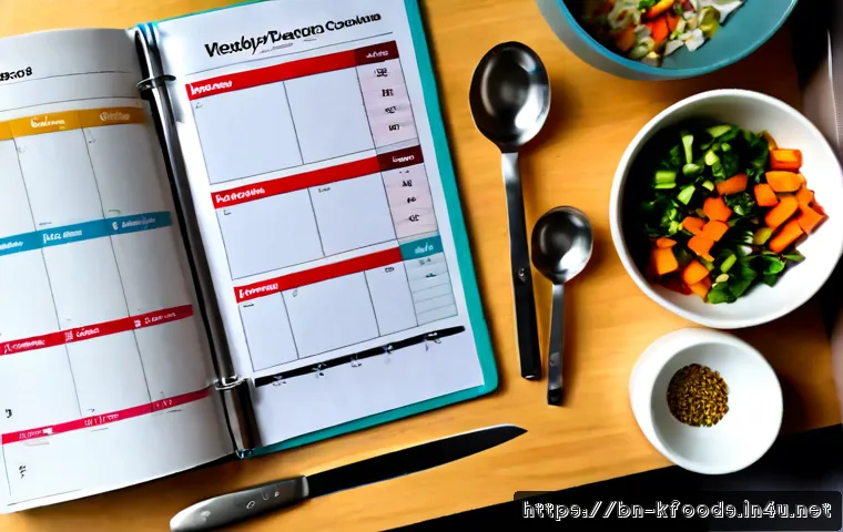 한식조리기능사 실기 시험 준비 스케줄 - Photorealistic overhead view of a neat home kitchen study desk for Korean cuisine practical exam pre...